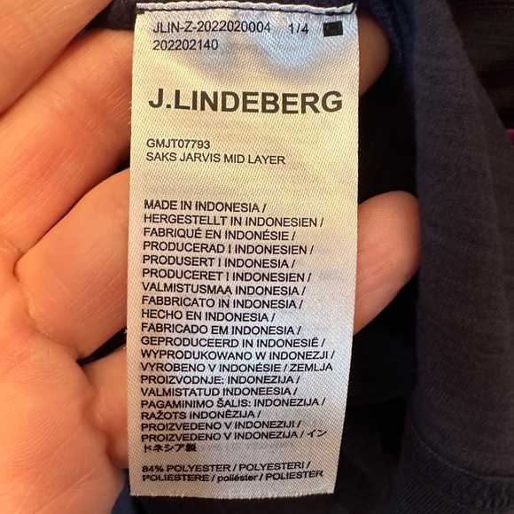 J Lindeberg Men’s 2XL Saks Jarvis Mid Layer Full Zip Shirt Jacket Navy Purple - Picture 6 of 9